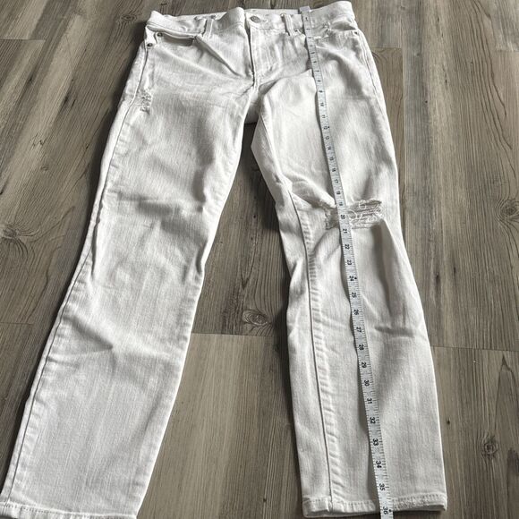 Gap Size 28r Slim Straight Leg Jean White Ripped - Picture 6 of 8